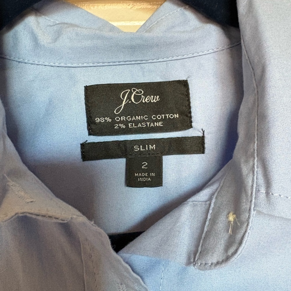 J.Crew Light Blue Slim Fit Button Down Oxford Shirt Size 2 - Picture 3 of 4